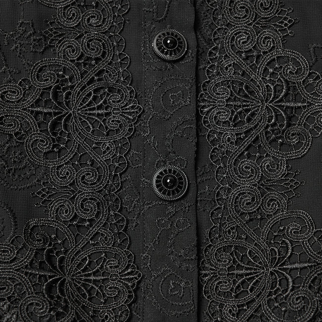 Goth Embroidered Chiffon Shirt