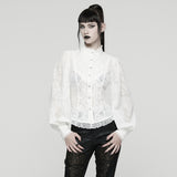 Goth Embroidered Chiffon Shirt