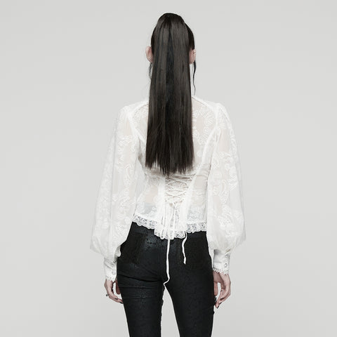 Goth Embroidered Chiffon Shirt