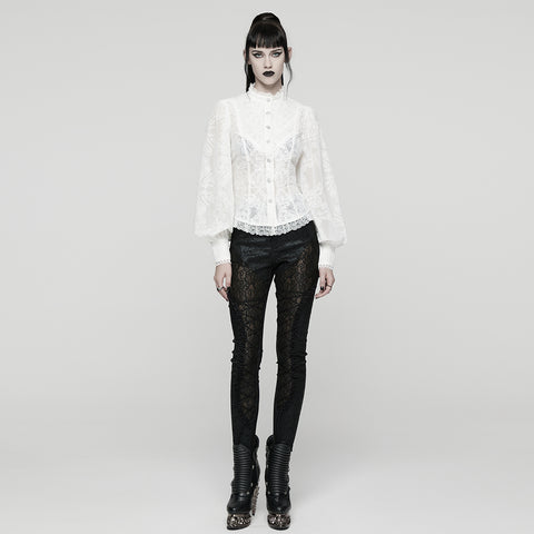 Goth Embroidered Chiffon Shirt