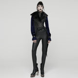 Goth Plush Lapel Swallowtail Vest