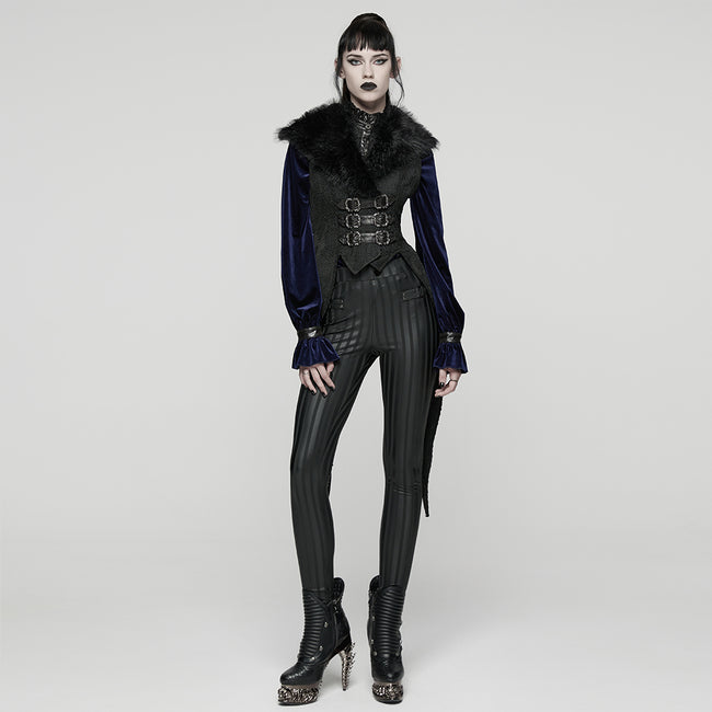 Goth Plush Lapel Swallowtail Vest