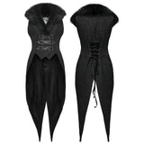 Goth Plush Lapel Swallowtail Vest