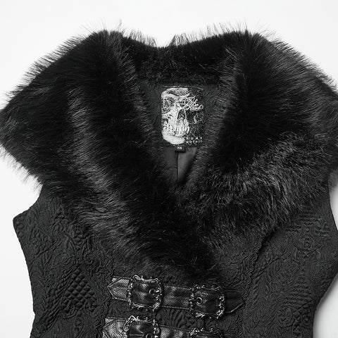Goth Plush Lapel Swallowtail Vest