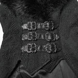Goth Plush Lapel Swallowtail Vest