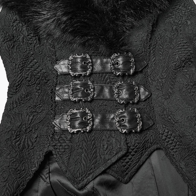 Goth Plush Lapel Swallowtail Vest