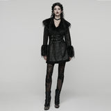 Goth Plush Collar Coat
