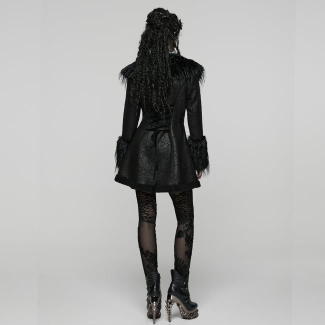 Goth Plush Collar Coat