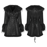 Goth Plush Collar Coat
