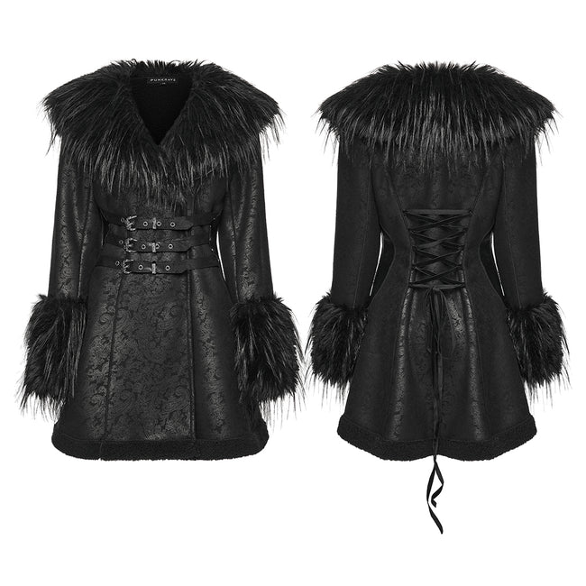 Goth Plush Collar Coat