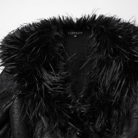 Goth Plush Collar Coat
