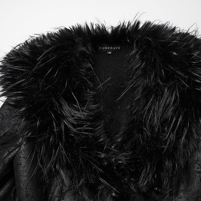 Goth Plush Collar Coat