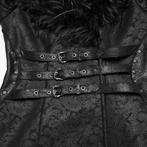 Goth Plush Collar Coat