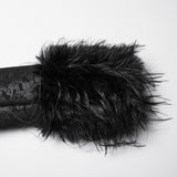 Goth Plush Collar Coat