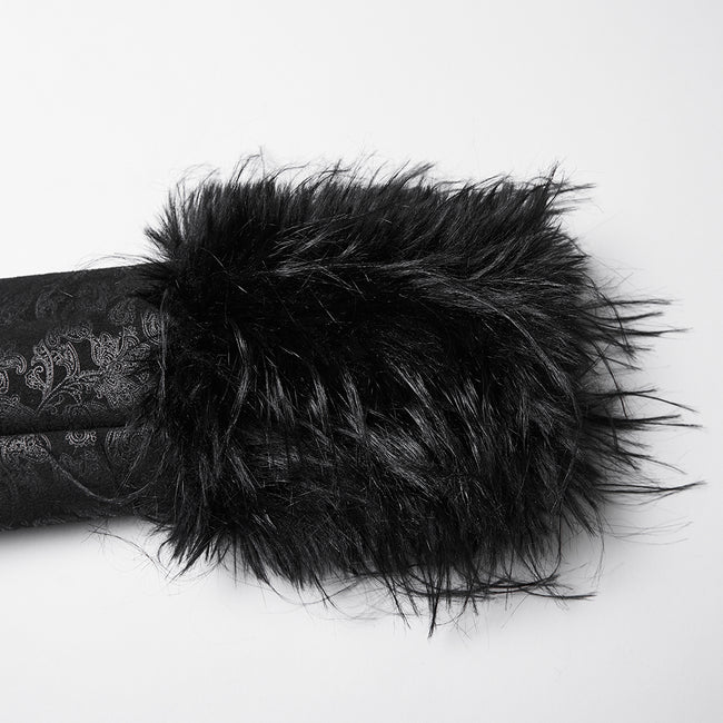 Goth Plush Collar Coat