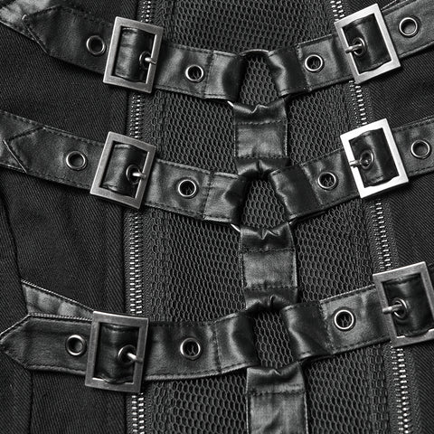 Punk Double-Zipper Skeleton  Coat