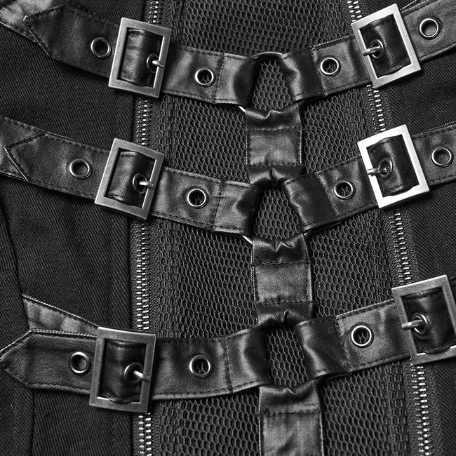 Punk Double-Zipper Skeleton  Coat