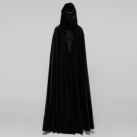 Goth Embroidered  Velvet Cloak