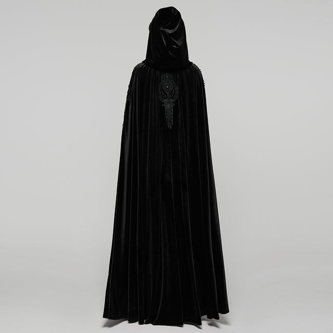 Goth Embroidered  Velvet Cloak