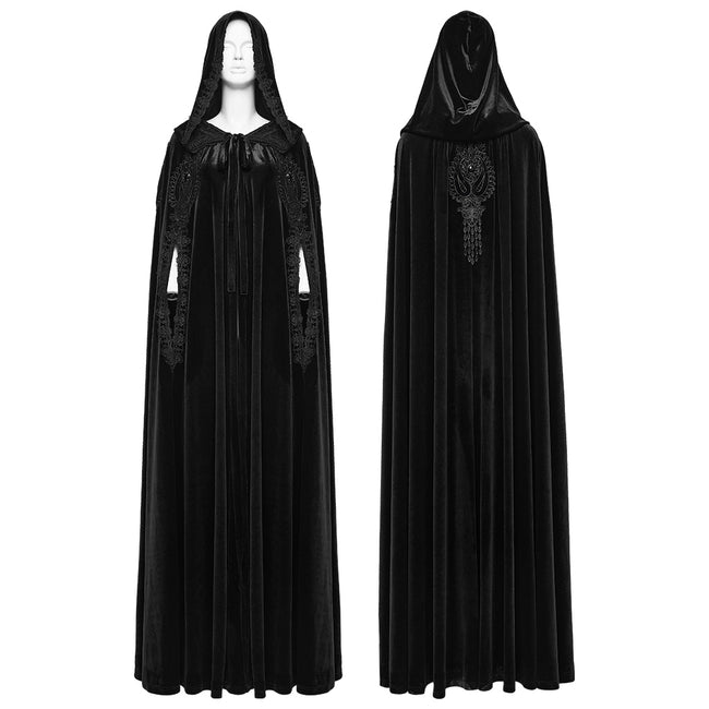 Goth Embroidered  Velvet Cloak