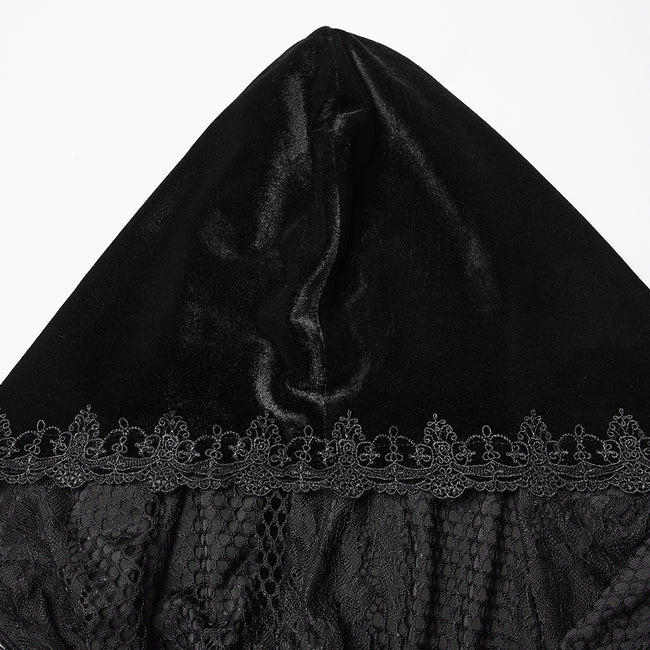 Goth Embroidered  Velvet Cloak