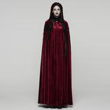 Goth Embroidered  Velvet Cloak
