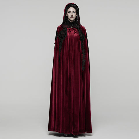 Goth Embroidered  Velvet Cloak
