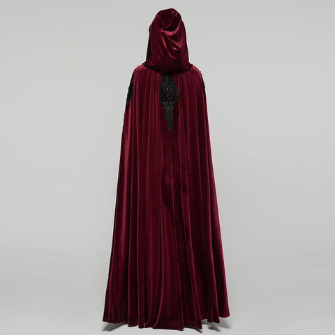 Goth Embroidered  Velvet Cloak