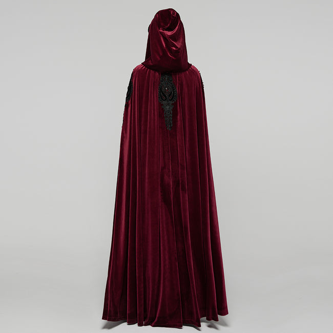 Goth Embroidered  Velvet Cloak