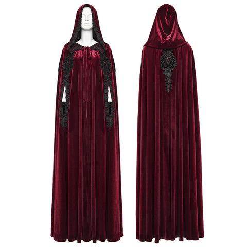 Goth Embroidered  Velvet Cloak