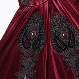 Goth Embroidered  Velvet Cloak
