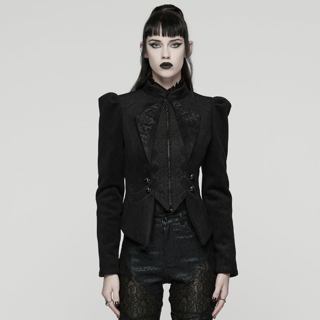 Goth Embroidered Woolen Coat
