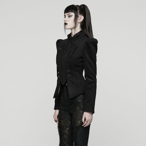 Goth Embroidered Woolen Coat