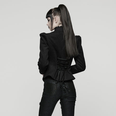 Goth Embroidered Woolen Coat