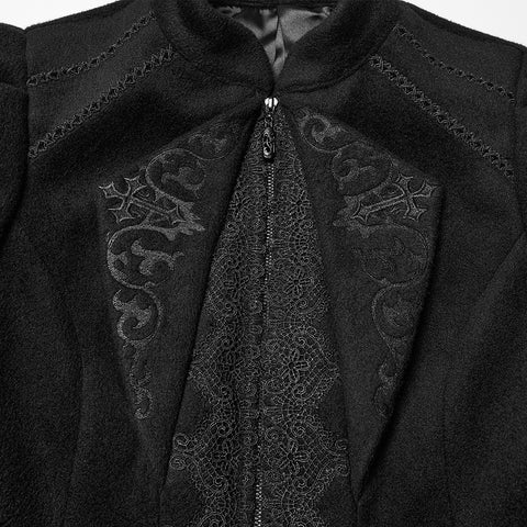 Goth Embroidered Woolen Coat