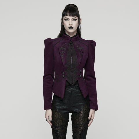 Goth Embroidered Woolen Coat
