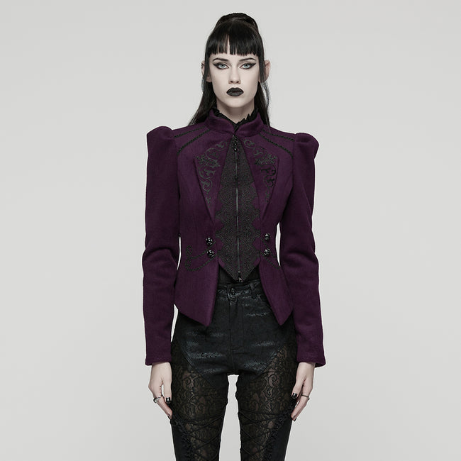 Goth Embroidered Woolen Coat