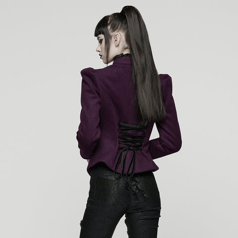 Goth Embroidered Woolen Coat