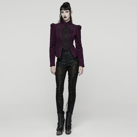 Goth Embroidered Woolen Coat