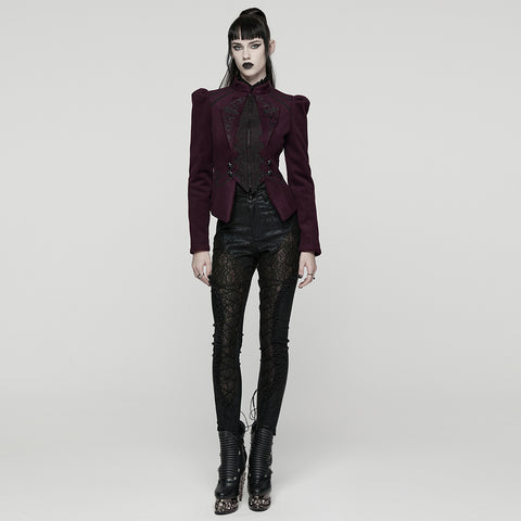 Goth Embroidered Woolen Coat