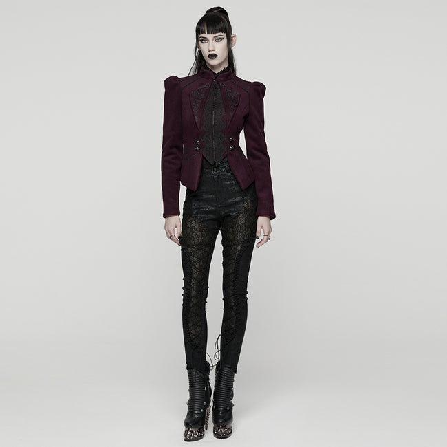 Goth Embroidered Woolen Coat