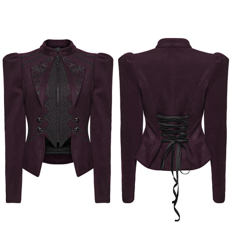 Goth Embroidered Woolen Coat