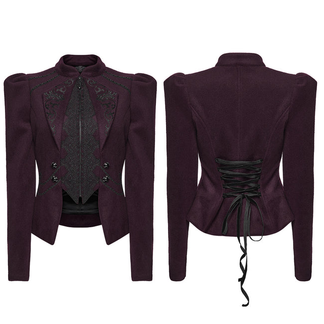Goth Embroidered Woolen Coat