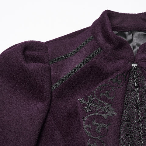Goth Embroidered Woolen Coat