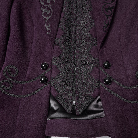 Goth Embroidered Woolen Coat