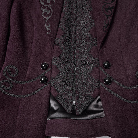 Goth Embroidered Woolen Coat