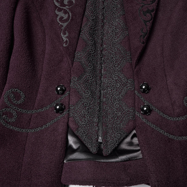 Goth Embroidered Woolen Coat