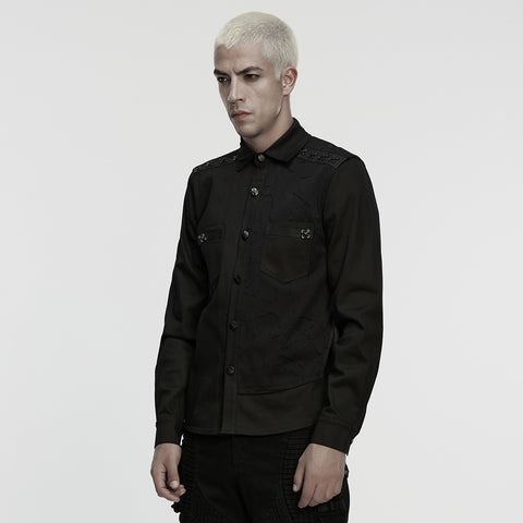 Cyberpunk Splicing Shirt For Men