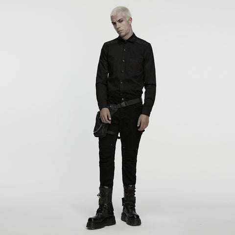 Cyberpunk Splicing Shirt For Men