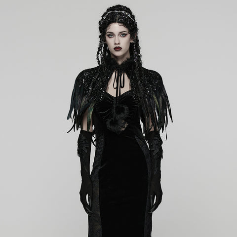 Gorgeous Goth Feather Shawl